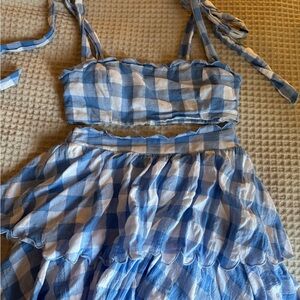 MARBLE Blue and White Textured Two-Piece Set